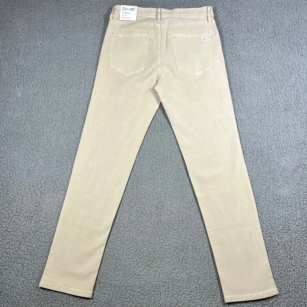 Marine Layer Flex Terry Pant Slim Straight Khaki Tan 30x30 NWT MRSP $148